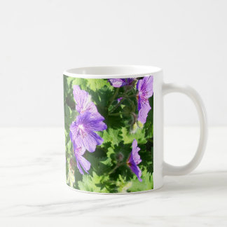 Blue Geranium Floral Photograph Coffee Mug