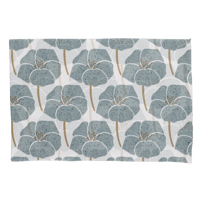 Blue Geranium Flowers Romantic Pattern. Pillow Case (Front)