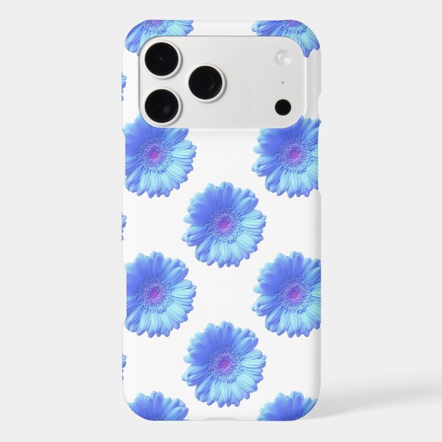 Blue gerbera daisy iphone case (Back)