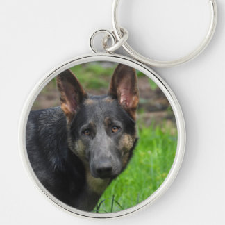 Blue German Shepherd Dog Keychain