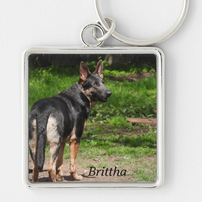 Blue German Shepherd Keychain (Front)