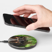 Blue German Shepherd Stare Down Wireless Charger (Hand)