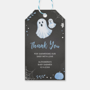 Blue Ghost Halloween Baby Shower Favor Tags