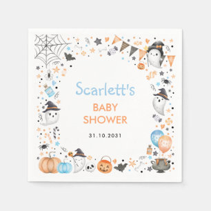 Blue Ghost Halloween Boy Baby Shower Favors Napkins