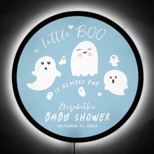 Blue Ghost Halloween Boy Baby Shower LED Sign