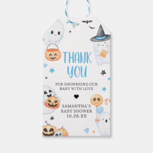 Blue Ghost Halloween Little Boo Favor Tags