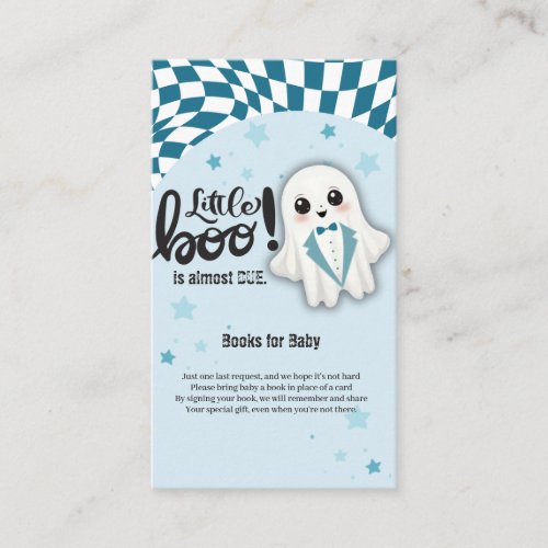 Blue Ghost Little Boo is almost due Baby Shower Enclosure Card