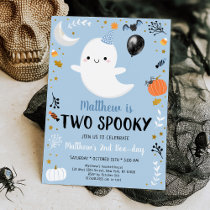 Blue Ghost Two Spooky Second Birthday Invitation