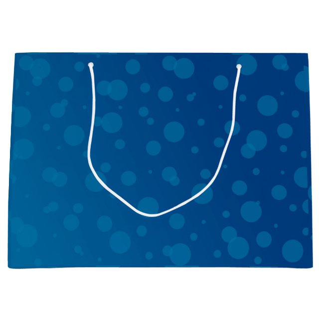 Blue gift bag with white polka dots (Front)