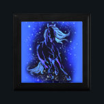 Blue Gift Box Horse Running At Starry Night<br><div class="desc">Gift Box with Horse Running In Blue Moonlight Starry Night Magic Animal Drawing - Choose / Add Your Unique Text / Color - Make Your Special Gift - Resize and move or remove and add elements / image with customization tool ! - Drawing and Design by MIGNED. You can also...</div>