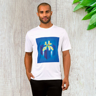 Blue Gift Box with Yellow and Aqua Ribbon  T-Shirt
