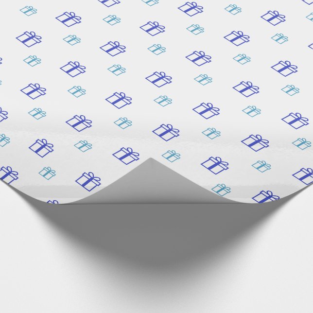 Blue Gift Boxes Wrapping Paper (Corner)
