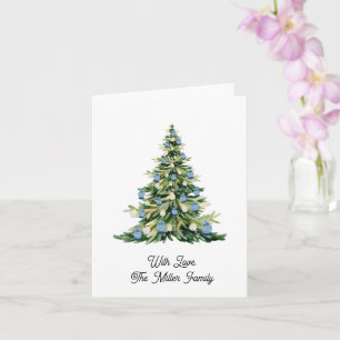 Blue Ginger Jar Christmas Tree Card