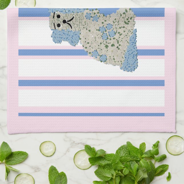 Blue Ginger Jar Jars Magnolia Staffordshire Dogs Kitchen Towel (Folded)