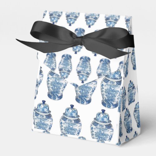  Blue Ginger Jar Jars  Ribbon Party Favor Box