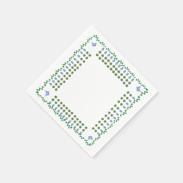 Blue Ginger Jars Jar Topiary Vine   Napkins (Corner)