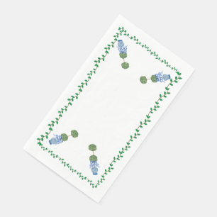 Blue Ginger Jars Jar Topiary Vine  Paper Guest Towels