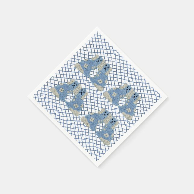 Blue Ginger Jars Staffordshire Dogs  Napkins (Corner)