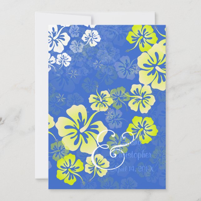 Blue Ginger/Leis/Luau/hibiscusWedding Invitations (Front)