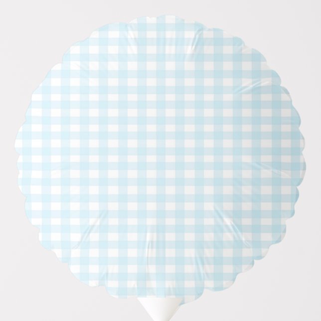 Blue Gingham 1 Balloon (Front)