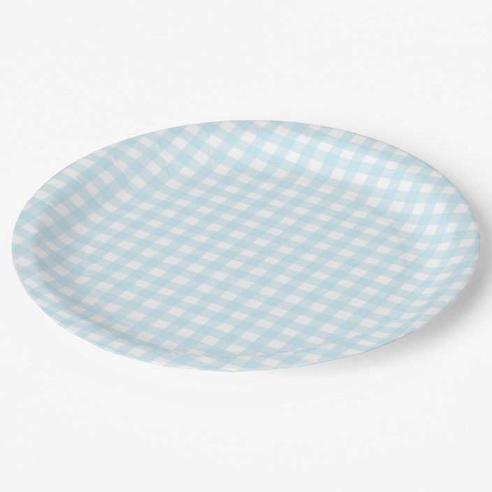 gingham paper plates