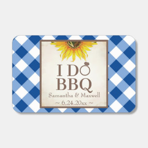 Blue Gingham and Sunflower I Do BBQ Matchboxes