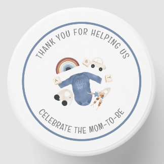 Blue Gingham and Toys Baby Mini Candle Favors