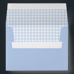 Blue Gingham Baby Boy Baby Shower Envelope<br><div class="desc">Sweet baby boy blue and white gingham baby shower invitation envelope. Return address added for your convenience.  Perfect for that special mailing.</div>