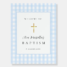 Blue Gingham Baby Boy Baptism