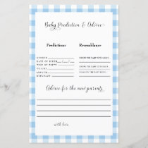 Blue Gingham Baby Predictions