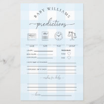 Blue Gingham Baby Predictions Game