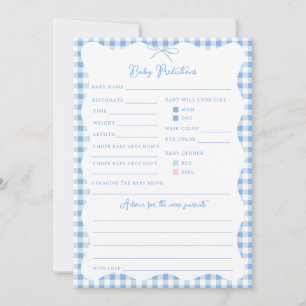 Blue Gingham Baby-Q Baby Predictions & Advice Game
