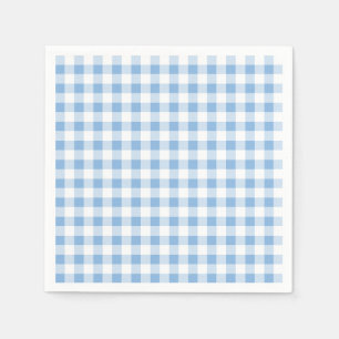 Blue Gingham Baby-Q Barbecue Boy BBQ Baby Shower Napkins