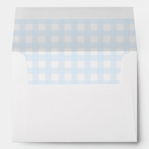 Blue Gingham Baby Shower Envelope
