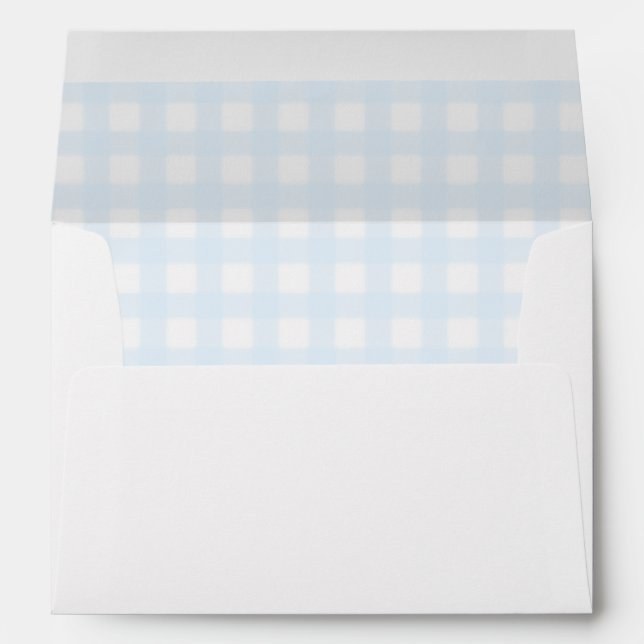 Blue Gingham Baby Shower Envelope (Back (Bottom))