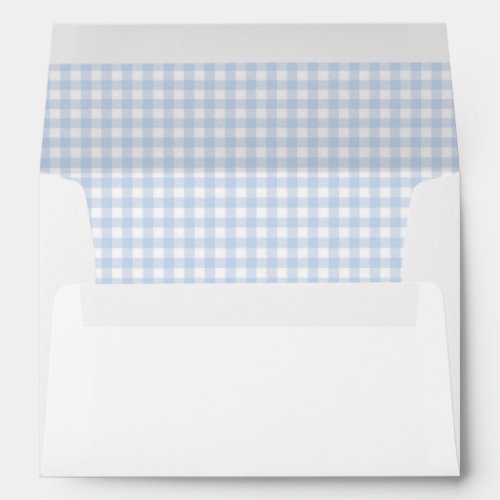Blue Gingham Baby Shower  Envelope