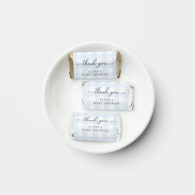 Blue Gingham Baby Shower Hershey's Miniatures (Plate)