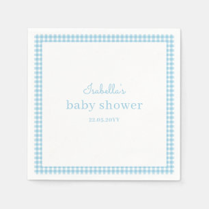Blue Gingham Baby Shower Napkins