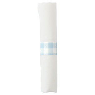 Blue Gingham Baby Shower Paper Plates Napkin Bands