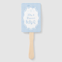 Blue Gingham Barbecue Boy BBQ Baby-Q Baby Shower 