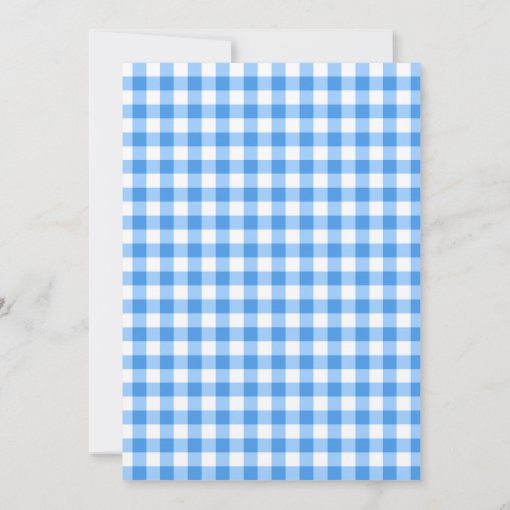 Blue Gingham BBQ Party Invitation | Zazzle