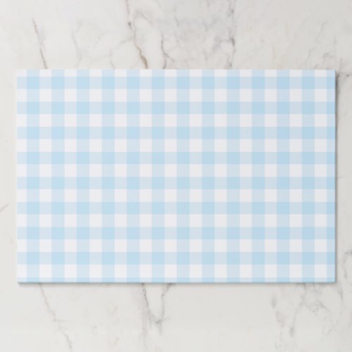 Blue gingham birthday paper placemats