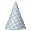 Blue Gingham Birthday Party Hat | Zazzle