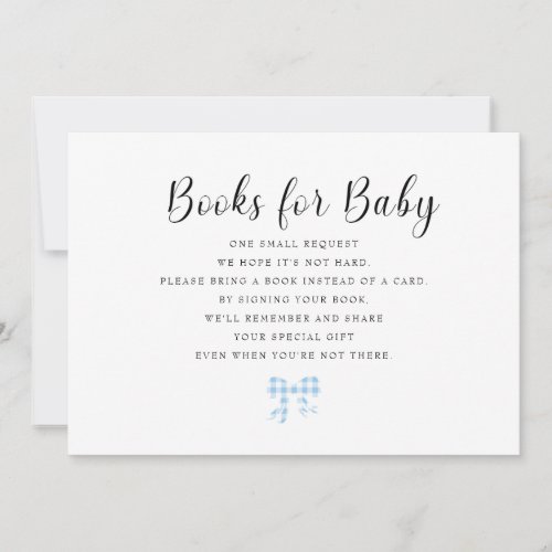 Blue Gingham Books for Baby III Invitation