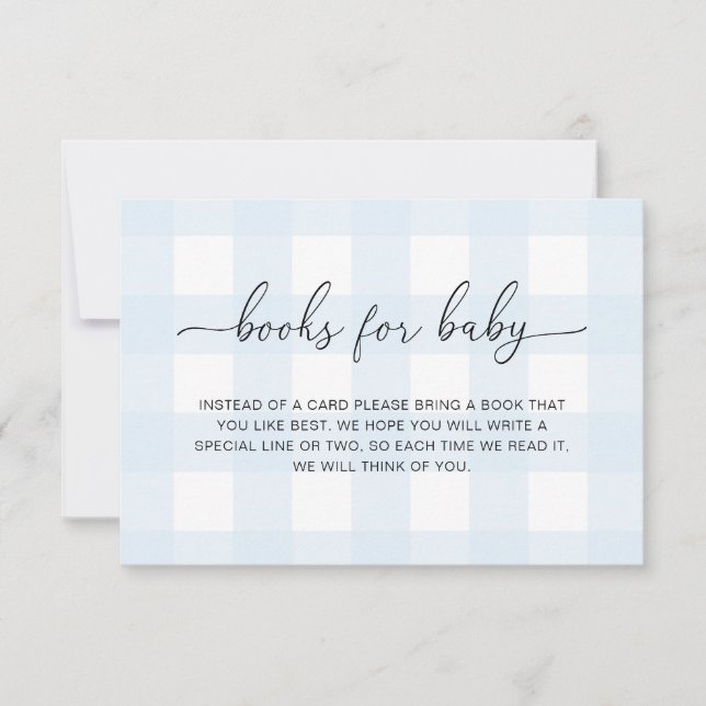 Blue Gingham Books Request Insert Card (Front)