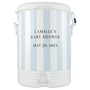 Blue Gingham Boy Baby Shower Beverage Cooler
