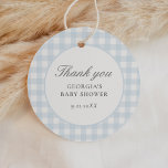 Blue Gingham Boy Baby Shower Favor Tags<br><div class="desc">Say thank you to friends and family for attending your baby shower with these elegant blue gingham favor tags.</div>