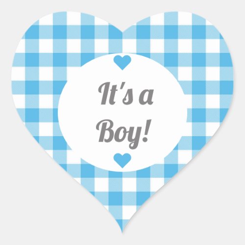 Blue Gingham Boy Baby Shower Gift Jar Label