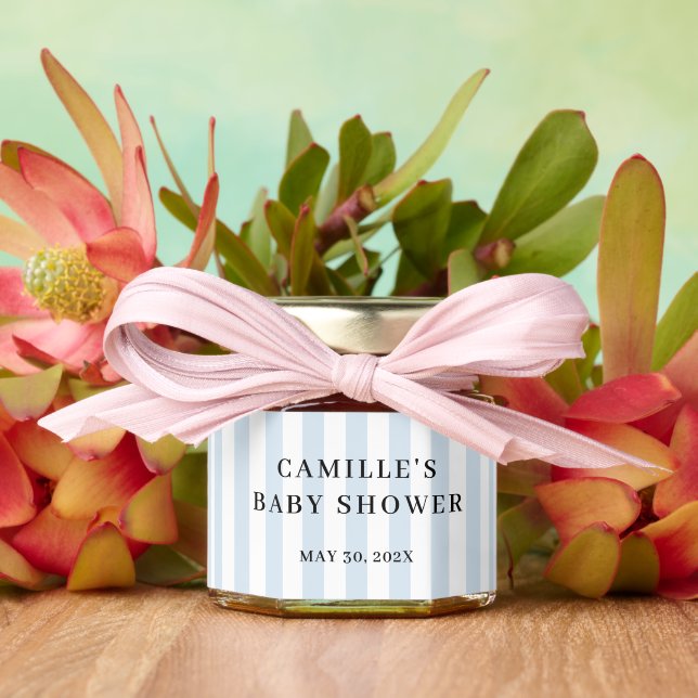 Blue Gingham Boy Baby Shower Honey Jar Favors (Insitu (Wedding))