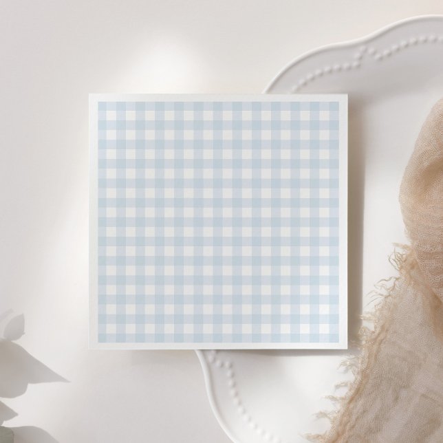 Blue Gingham Boy Baby Shower Napkins (Creator Uploaded)